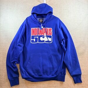 NEW Steve & Barrys Indianapolis 500 Royal Blue Hoodie Sweatshirt NWT Adult Large